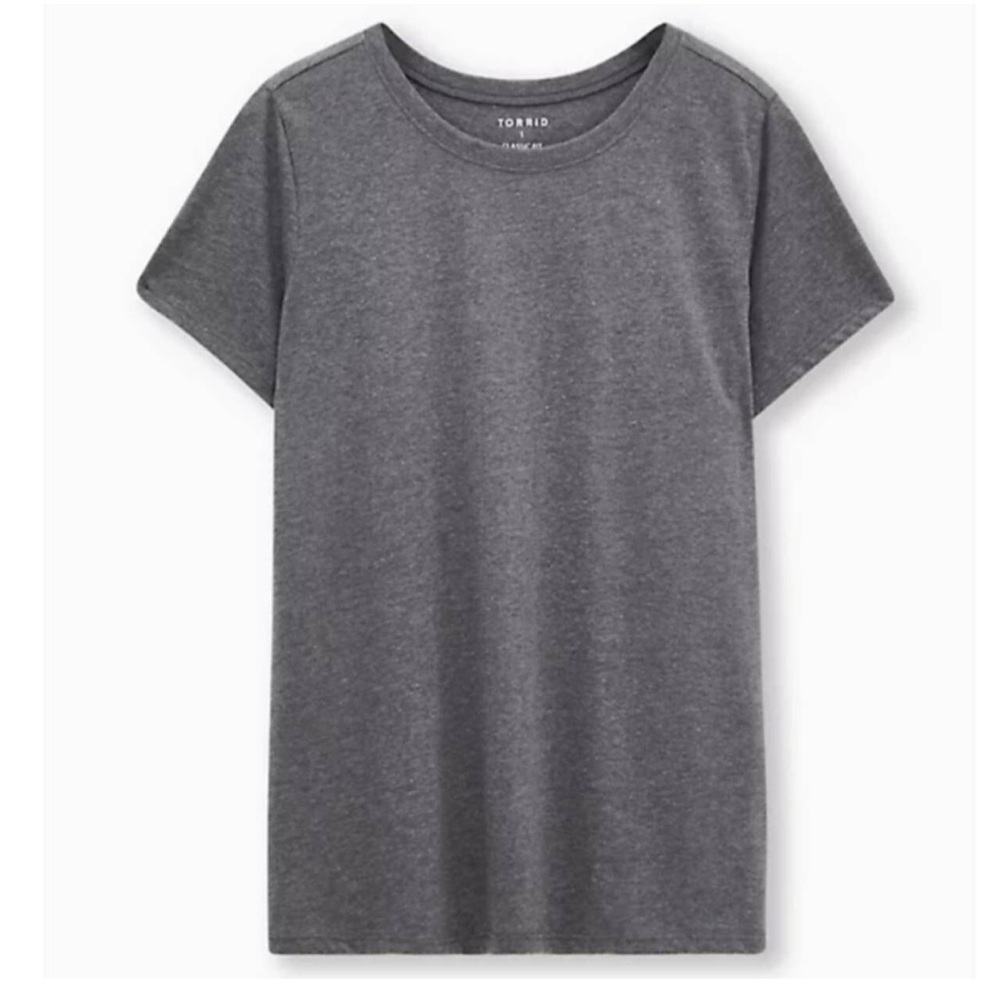 Torrid Heather Gray Everyday Signature Jersey Crew Neck Tee